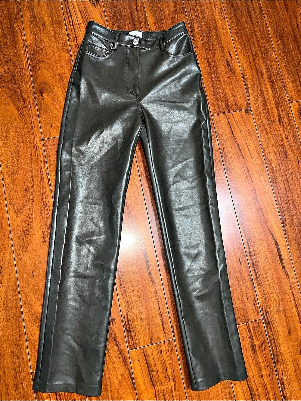 Wilfred Faux Leather Straight Leg Pants Olive Size 0